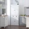 HOMCOM Traditional Freestanding Kitchen Pantry Cupboard - White - 835-115WT 2 HOMCOM Traditional Freestanding Kitchen Pantry Cupboard - White - 835-115WT -Kitchen Series Shop h o homcom 835 115wt