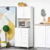 HOMCOM Modern Kitchen Cabinets With Storage - White - 835-341WT -Kitchen Series Shop h o homcom 835 341wt