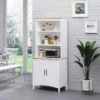 HOMCOM Freestanding Kitchen Unit With 3-Tier Shelving - White - 835-482WT -Kitchen Series Shop h o homcom 835 482wt