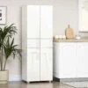HOMCOM Modern 4-Door Freestanding Kitchen Storage Unit - White - 835-612 1 HOMCOM Modern 4-Door Freestanding Kitchen Storage Unit - White - 835-612 -Kitchen Series Shop h o homcom 835 612