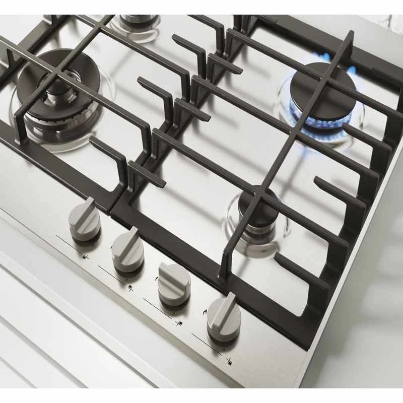 Hoover H300 HHG6BF4K3X 60cm Gas Hob - Stainless Steel Hoover H300 HHG6BF4K3X 60cm Gas Hob - Stainless Steel -Kitchen Series Shop h o hoover hhg6bf4k3x front1
