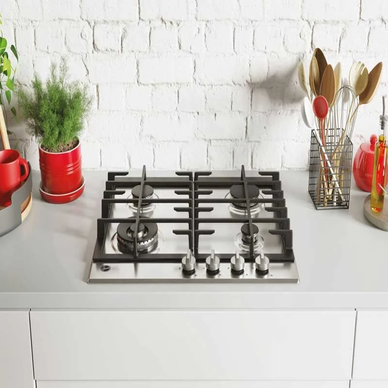 Hoover H300 HHG6BF4K3X 60cm Gas Hob - Stainless Steel Hoover H300 HHG6BF4K3X 60cm Gas Hob - Stainless Steel -Kitchen Series Shop h o hoover hhg6bf4k3x lifestyle