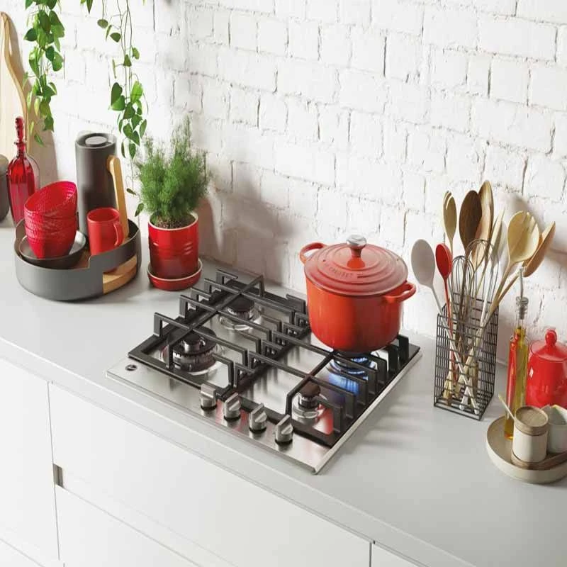 Hoover H300 HHG6BF4K3X 60cm Gas Hob - Stainless Steel Hoover H300 HHG6BF4K3X 60cm Gas Hob - Stainless Steel -Kitchen Series Shop h o hoover hhg6bf4k3x lifestyle1