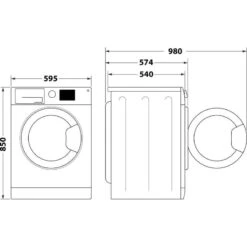 Hotpoint NDB8635WUK FS 1400 Washer Dryer - White 4 Hotpoint NDB8635WUK FS 1400 Washer Dryer - White -Kitchen Series Shop h o hotpoint washer dryer dimensions