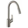 Hansgrohe Focus M41 Single Lever Kitchen Mixer Tap 240 With Pull-Out Spray 2 Spray Modes - Stainless Steel - 31815800 -Kitchen Series Shop hansgrohe 31815800 1
