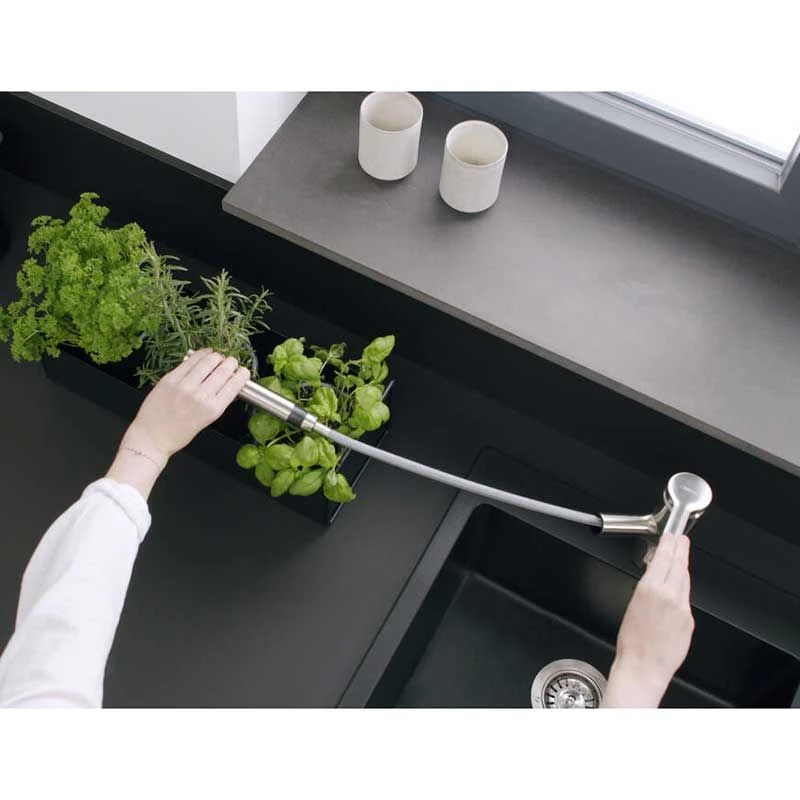 hansgrohe Zesis M33 Single Lever Kitchen Mixer Tap 150 With Pull-Out Spray 2Jet Sbox Lite - Stainless Steel - 74803800 Hansgrohe Zesis M33 Single Lever Kitchen Mixer Tap 150 With Pull-Out Spray 2Jet Sbox Lite - Stainless Steel - 74803800 -Kitchen Series Shop hansgrohe 74803800 lifestyle2 1