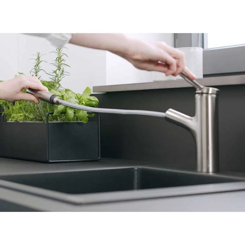 hansgrohe Zesis M33 Single Lever Kitchen Mixer Tap 150 With Pull-Out Spray 2Jet Sbox Lite - Stainless Steel - 74803800 Hansgrohe Zesis M33 Single Lever Kitchen Mixer Tap 150 With Pull-Out Spray 2Jet Sbox Lite - Stainless Steel - 74803800 -Kitchen Series Shop hansgrohe 74803800 lifestyle 1