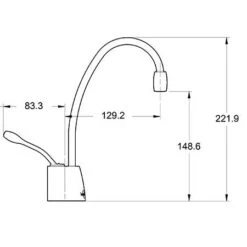 InSinkErator GN1100 Steaming Hot Kitchen Tap (Tap Only) - Chrome - 44317
