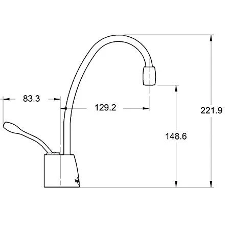 InSinkErator GN1100 Steaming Hot Kitchen Tap (Tap Only) - Chrome - 44317 InSinkErator GN1100 Steaming Hot Kitchen Tap (Tap Only) - Chrome - 44317 -Kitchen Series Shop hc1100 technical 3