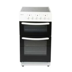 Haden HE50DOMW 50cm Double Oven With Ceramic Hob - White - HE50DOMW