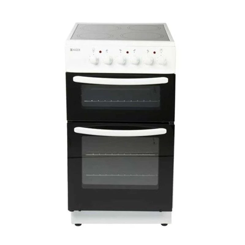 Haden HE50DOMW 50cm Double Oven With Ceramic Hob - White - HE50DOMW Haden HE50DOMW 50cm Double Oven With Ceramic Hob - White - HE50DOMW -Kitchen Series Shop he50domw