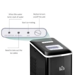 HOMCOM 12kg Portable Countertop Ice Maker Machine - Black - 800-063V70 10 HOMCOM 12kg Portable Countertop Ice Maker Machine - Black - 800-063V70 -Kitchen Series Shop homcom 800 063v70 features 1