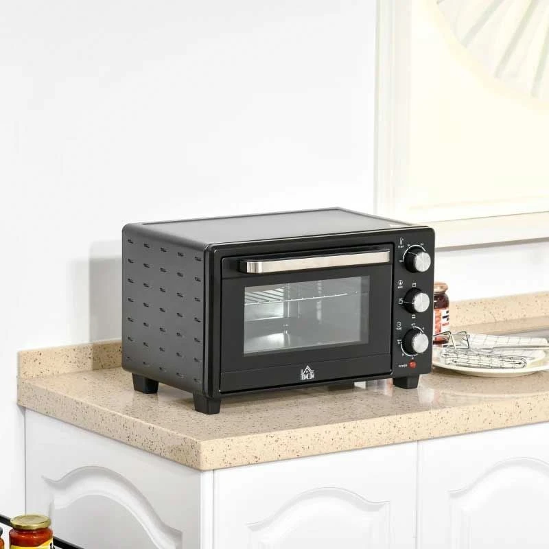 HOMCOM 1400W 21 Litre Mini Countertop Oven & Grill - Black - 800-085V70 HOMCOM 1400W 21 Litre Mini Countertop Oven & Grill - Black - 800-085V70 -Kitchen Series Shop homcom 800085v70 lifestyle1