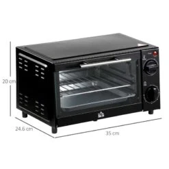 HOMCOM 750W 9 Litre Mini Countertop Oven & Grill - Black - 800-088 3 HOMCOM 750W 9 Litre Mini Countertop Oven & Grill - Black - 800-088 -Kitchen Series Shop homcom 800088 dimensions