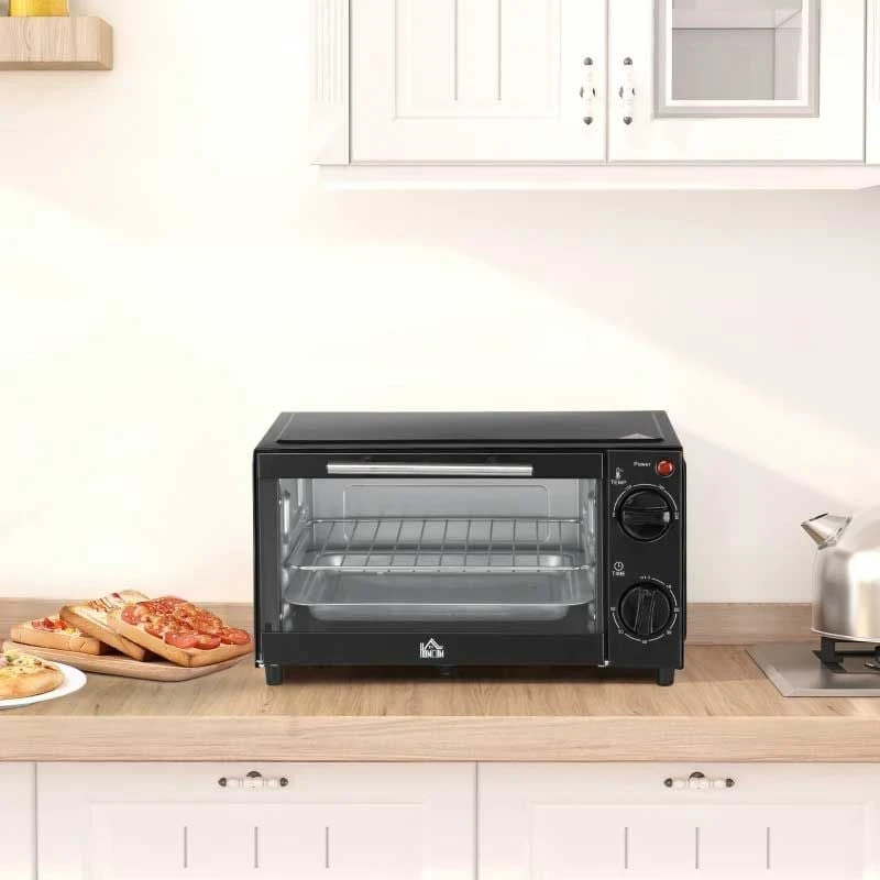 HOMCOM 750W 9 Litre Mini Countertop Oven & Grill - Black - 800-088 HOMCOM 750W 9 Litre Mini Countertop Oven & Grill - Black - 800-088 -Kitchen Series Shop homcom 800088 lifestyle2