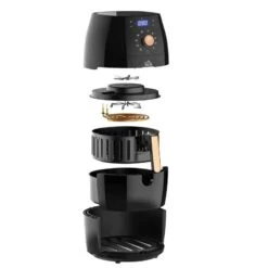 HOMCOM 1700W 5.5 Litre Air Fryer With Digital Display - Black - 800-094V70 -Kitchen Series Shop homcom 800094v70 compartments