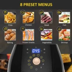 HOMCOM 1700W 5.5 Litre Air Fryer With Digital Display - Black - 800-094V70 -Kitchen Series Shop homcom 800094v70 features1