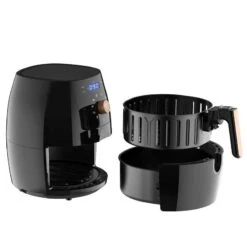 HOMCOM 1700W 5.5 Litre Air Fryer With Digital Display - Black - 800-094V70 -Kitchen Series Shop homcom 800094v70 inner view