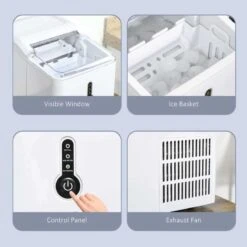 HOMCOM 12kg Portable Countertop Ice Maker Machine - White - 800-101 -Kitchen Series Shop homcom 800101 features