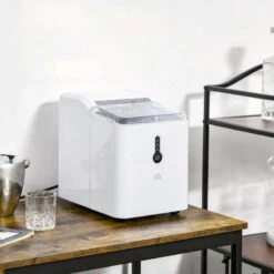HOMCOM 12kg Portable Countertop Ice Maker Machine - White - 800-101 -Kitchen Series Shop homcom 800101 lifestyle2