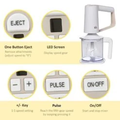 HOMCOM 5-in-1 Electric Hand Mixer - White - 800-102V70 -Kitchen Series Shop homcom 800102v70 features1