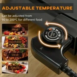 HOMCOM 1600W Non-Stick Teppanyaki Table Top Grill - Black - 800-109V70 11 HOMCOM 1600W Non-Stick Teppanyaki Table Top Grill - Black - 800-109V70 -Kitchen Series Shop homcom 800109v70 features1