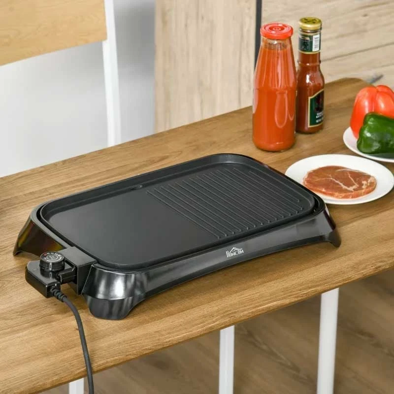 HOMCOM 1600W Non-Stick Teppanyaki Table Top Grill - Black - 800-109V70 HOMCOM 1600W Non-Stick Teppanyaki Table Top Grill - Black - 800-109V70 -Kitchen Series Shop homcom 800109v70 lifestyle