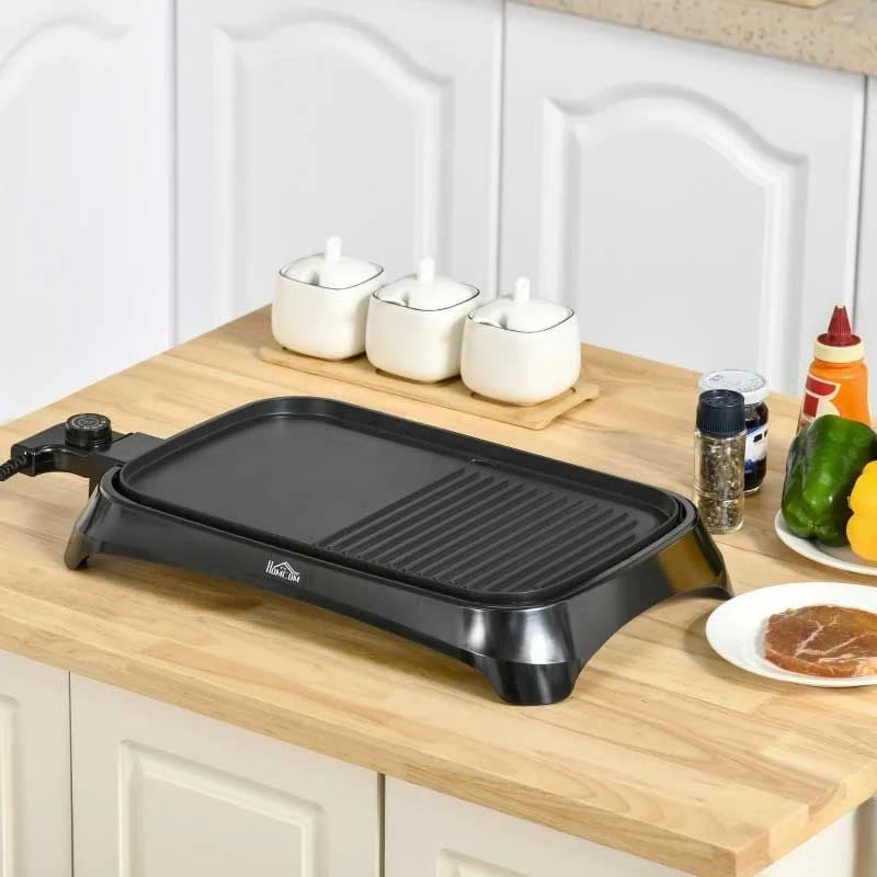HOMCOM 1600W Non-Stick Teppanyaki Table Top Grill - Black - 800-109V70 HOMCOM 1600W Non-Stick Teppanyaki Table Top Grill - Black - 800-109V70 -Kitchen Series Shop homcom 800109v70 lifestyle1