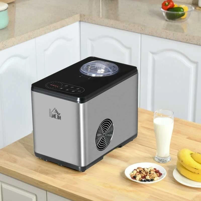 HOMCOM 1.5 Litre Ice Cream Maker - Stainless Steel - 800-116V70 HOMCOM 1.5 Litre Ice Cream Maker - Stainless Steel - 800-116V70 -Kitchen Series Shop homcom 800116v70 lifestyle