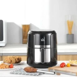 HOMCOM 1300W 4 Litre Air Fryer With Rapid Air Circulation - Black - 800-119V70 -Kitchen Series Shop homcom 800119v70 lifetsyle1