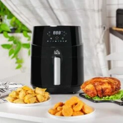 HOMCOM 1500W 4.5 Litre Air Fryer With Digital Display - Black - 800-124V70 -Kitchen Series Shop homcom 800124v70