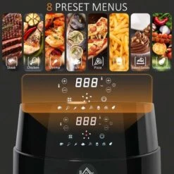 HOMCOM 1500W 4.5 Litre Air Fryer With Digital Display - Black - 800-124V70 -Kitchen Series Shop homcom 800124v70 menus