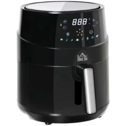HOMCOM 1500W 4.5 Litre Air Fryer With Digital Display - Black - 800-124V70 -Kitchen Series Shop homcom 800124v70 side view