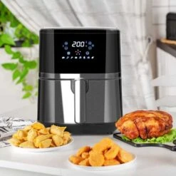 HOMCOM 1500W 4.5 Litre Air Fryer With Digital Display - Black - 800-125V70 -Kitchen Series Shop homcom 800125v70