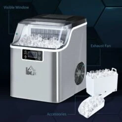 HOMCOM 20kg Portable Countertop Ice Maker Machine - Stainless Steel - 800-139V70 -Kitchen Series Shop homcom 800139v70 features