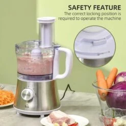HOMCOM 500W 1.5 Litre Food Processor - Silver - 800-140V70 -Kitchen Series Shop homcom 8001407v10 safety