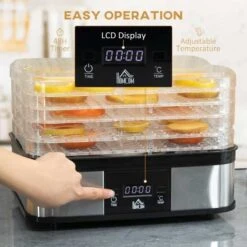 HOMCOM 245W 5 Tier Food Dehydrator - Silver - 800-142V70 -Kitchen Series Shop homcom 800142v70 1 features