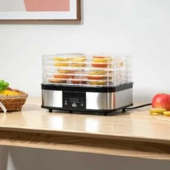 HOMCOM 245W 5 Tier Food Dehydrator - Silver - 800-142V70 -Kitchen Series Shop homcom 800142v70 1 lifestyle1