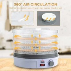 HOMCOM 245W 5 Tier Food Dehydrator - White - 800-144V70 9 HOMCOM 245W 5 Tier Food Dehydrator - White - 800-144V70 -Kitchen Series Shop homcom 800144v70 air circulation