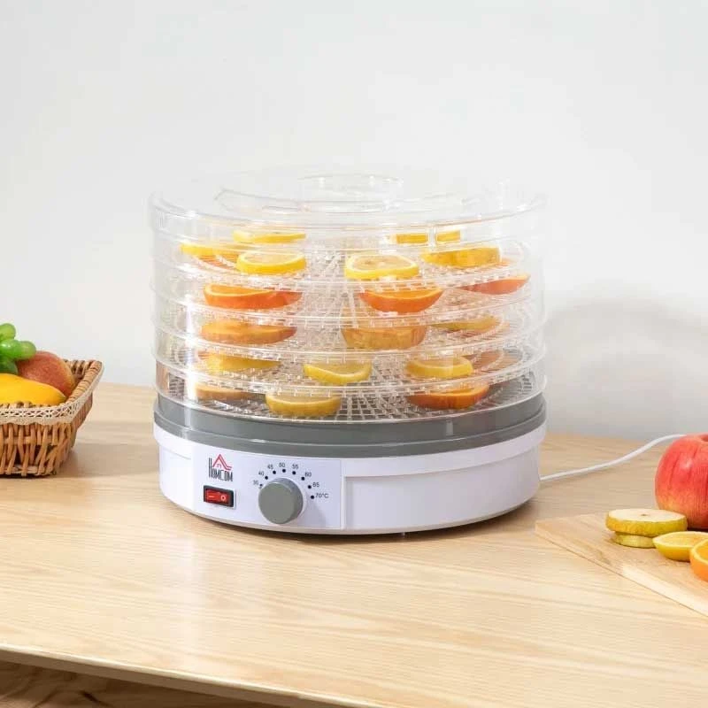 HOMCOM 245W 5 Tier Food Dehydrator - White - 800-144V70 HOMCOM 245W 5 Tier Food Dehydrator - White - 800-144V70 -Kitchen Series Shop homcom 800144v70 lifestyle1