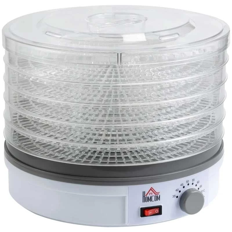 HOMCOM 245W 5 Tier Food Dehydrator - White - 800-144V70 HOMCOM 245W 5 Tier Food Dehydrator - White - 800-144V70 -Kitchen Series Shop homcom 800144v70 main image
