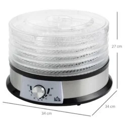 HOMCOM 250W 5 Tier Food Dehydrator - Silver - 800-145V70 3 HOMCOM 250W 5 Tier Food Dehydrator - Silver - 800-145V70 -Kitchen Series Shop homcom 800145v70 dimensions