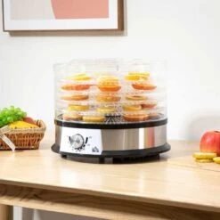 HOMCOM 250W 5 Tier Food Dehydrator - Silver - 800-145V70 4 HOMCOM 250W 5 Tier Food Dehydrator - Silver - 800-145V70 -Kitchen Series Shop homcom 800145v70 lifestyle3