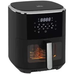 HOMCOM 1500W 6.7 Litre Air Fryer With Digital Display - Black - 800-147V71BK -Kitchen Series Shop homcom 80014771bk