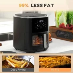 HOMCOM 1500W 6.7 Litre Air Fryer With Digital Display - Black - 800-147V71BK -Kitchen Series Shop homcom 80014771bk features