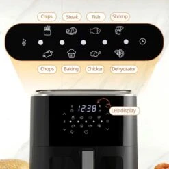 HOMCOM 1500W 6.7 Litre Air Fryer With Digital Display - Black - 800-147V71BK -Kitchen Series Shop homcom 80014771bk led display