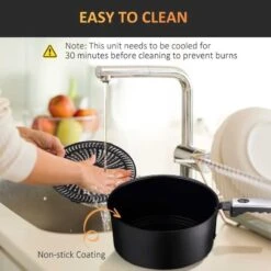 HOMCOM 1500W 7 Litre Air Fryer With Digital Display - Black - 800-148V70 -Kitchen Series Shop homcom 800148v70 features1