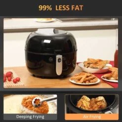 HOMCOM 1500W 7 Litre Air Fryer With Digital Display - Black - 800-148V70 -Kitchen Series Shop homcom 800148v70 information