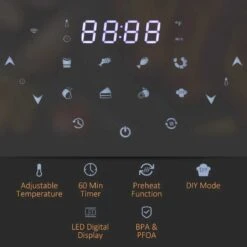 HOMCOM 1500W 7 Litre Air Fryer With Digital Display - Black - 800-148V70 -Kitchen Series Shop homcom 800148v70 led display