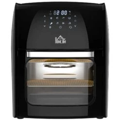 HOMCOM 1800W 12 Litre Air Fryer With Digital Display - Black - 800-149V70 -Kitchen Series Shop homcom 800149v70 front view